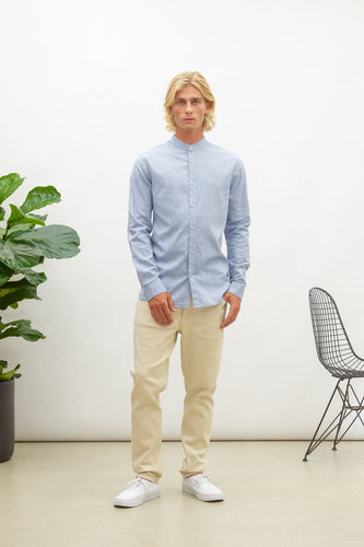 Nowadays - Oxford Melange - Zen Blue Hemden Nowadays
