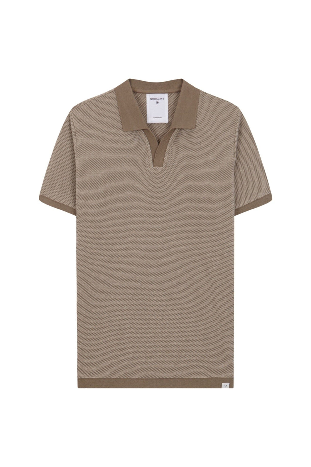 Nowadays - Open Collar Polo - Tree House Beige T-Shirts Nowadays