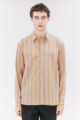Elvine - Hemd Ossian Poplin - Beige Stripe Hemden Elvine