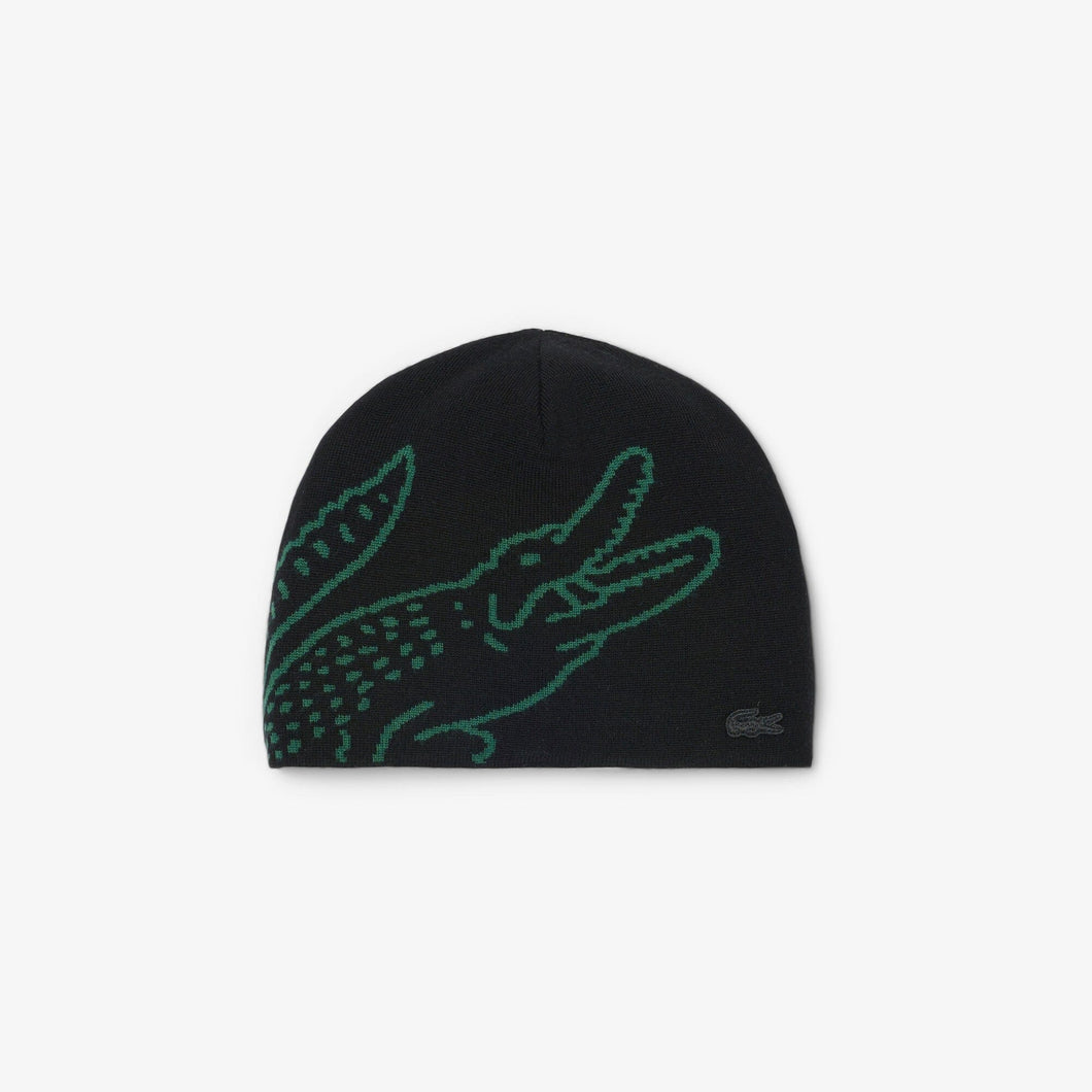 Lacoste - Krokodil Beanie - Black Accessoires Lacoste