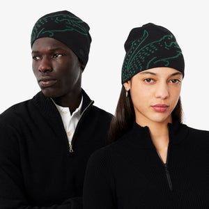 Lacoste - Krokodil Beanie - Black Accessoires Lacoste