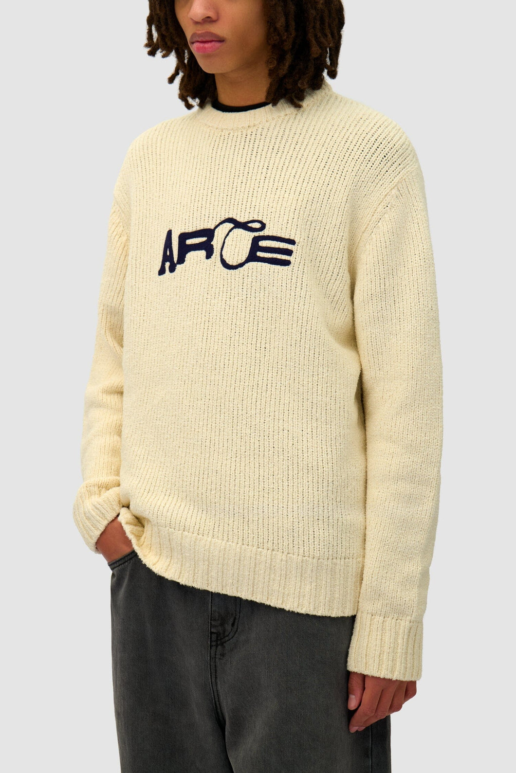 Arte Antwerp - Logo Knit Sweater - Cream Sweatshirts Arte Antwerp