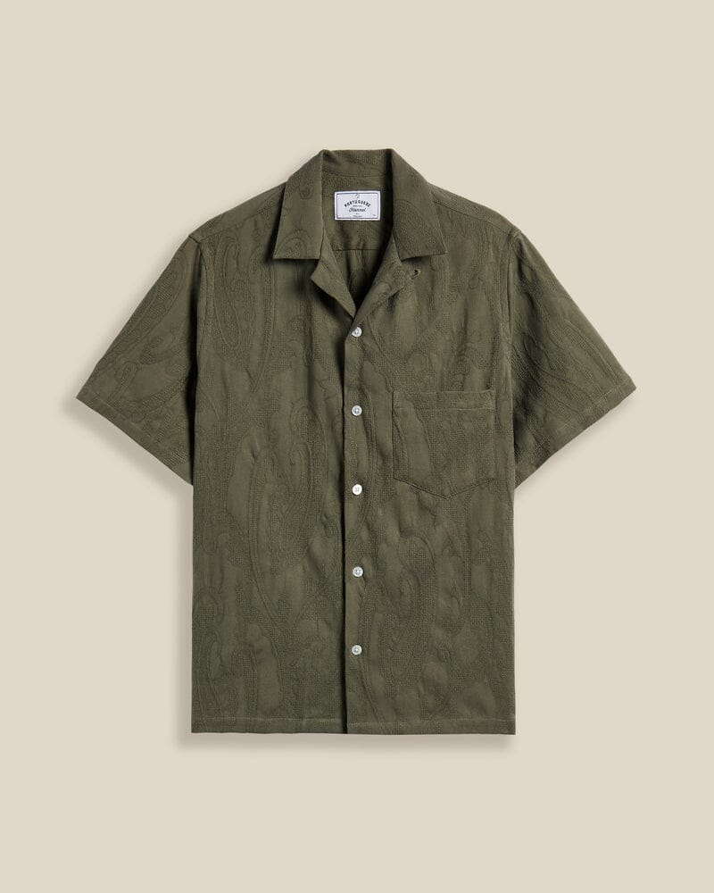 Portuguese Flannel - Summer Paisley - Olive Hemden Portuguese Flannel