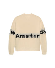 Laden Sie das Bild in den Galerie-Viewer, New Amsterdam - Name Crew Knit - Ecru/Black Pullover New Amsterdam
