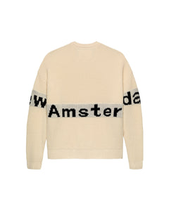 New Amsterdam - Name Crew Knit - Ecru/Black Pullover New Amsterdam