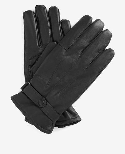 Barbour - Burnished Leather Gloves - Black Accessoires Barbour