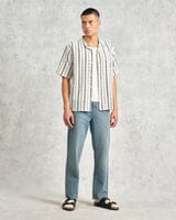 Laden Sie das Bild in den Galerie-Viewer, Wax London - Didcot Shirt - Ecru Fleck Striped Hemden Wax London
