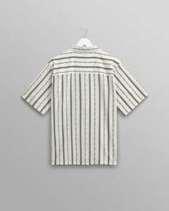 Wax London - Didcot Shirt - Ecru Fleck Striped Hemden Wax London