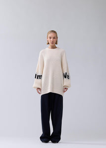 New Amsterdam - Name Crew Knit - Ecru/Black Pullover New Amsterdam