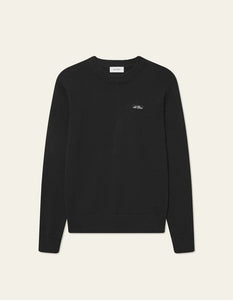 Les Deux - Gary Patch Crewneck Knit - Black Sweatshirts Les Deux