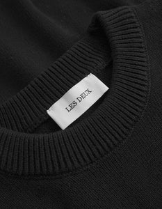 Les Deux - Gary Patch Crewneck Knit - Black Sweatshirts Les Deux