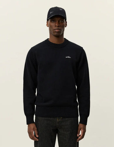 Les Deux - Gary Patch Crewneck Knit - Black Sweatshirts Les Deux