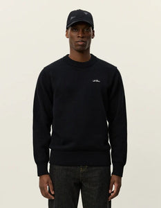 Les Deux - Gary Patch Crewneck Knit - Black Sweatshirts Les Deux