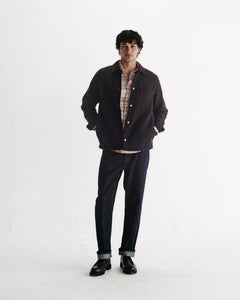 Wax London - Romer Overshirt - Dark Brown Hemden Wax London