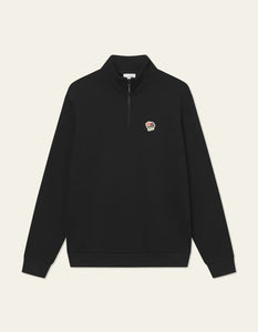 Les Deux - Felipe Patch Half-Zip Sweatshirt - Black Sweatshirts Les Deux