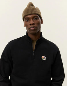Les Deux - Felipe Patch Half-Zip Sweatshirt - Black Sweatshirts Les Deux