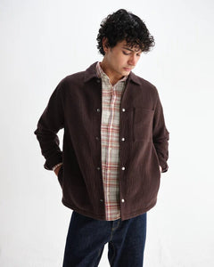 Wax London - Romer Overshirt - Dark Brown Hemden Wax London