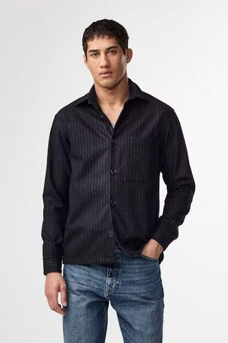 NN07 - Freddy Hybrid Hemd - Navy Stripe Hemden NN07