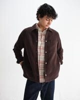 Wax London - Romer Overshirt - Dark Brown Hemden Wax London