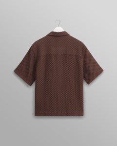 Wax London - Lido Dobby Shirt - Brown Hemden Wax London