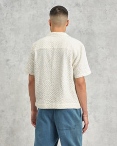 Wax London - Lido Dobby Shirt - Ecru Hemden Wax London