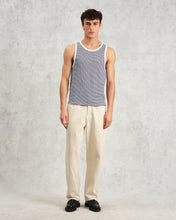 Laden Sie das Bild in den Galerie-Viewer, Wax London - Montague Ribbed Vest - Blue/Ecru Striped T-Shirts Wax London
