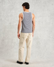 Laden Sie das Bild in den Galerie-Viewer, Wax London - Montague Ribbed Vest - Blue/Ecru Striped T-Shirts Wax London
