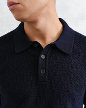 Laden Sie das Bild in den Galerie-Viewer, Wax London - Oban Knitted Long Sleeve Polo Shirt - Navy Pullover Wax London
