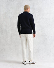 Laden Sie das Bild in den Galerie-Viewer, Wax London - Oban Knitted Long Sleeve Polo Shirt - Navy Pullover Wax London
