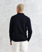 Laden Sie das Bild in den Galerie-Viewer, Wax London - Oban Knitted Long Sleeve Polo Shirt - Navy Pullover Wax London
