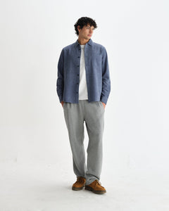 Wax London - Shelly Seersucker Corduroy Hemd - Blue Hemden Wax London