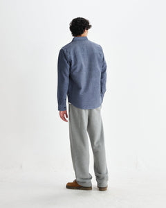 Wax London - Shelly Seersucker Corduroy Hemd - Blue Hemden Wax London