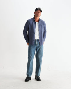 Wax London - Shelly Seersucker Corduroy Hemd - Blue Hemden Wax London