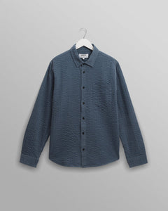 Wax London - Shelly Seersucker Corduroy Hemd - Blue Hemden Wax London