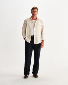Wax London - Shelly Seersucker Corduroy Hemd - Stone Hemden Wax London