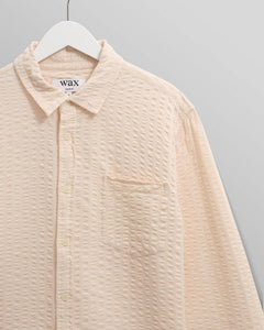 Wax London - Shelly Seersucker Corduroy Hemd - Stone Hemden Wax London