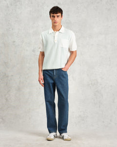 Wax London - Turin Retro Shirt - Blue/Ecru Striped T-Shirts Wax London