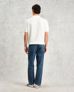 Wax London - Turin Retro Shirt - Blue/Ecru Striped T-Shirts Wax London