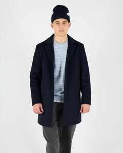 Wemoto - Corbyn Wool Felt Coat - Navy Blue Jacken Wemoto