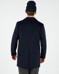 Wemoto - Corbyn Wool Felt Coat - Navy Blue Jacken Wemoto
