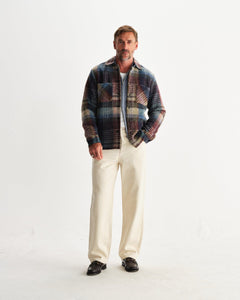 Wax London - Whiting Overshirt - Blue/Multicolour Hemden Wax London