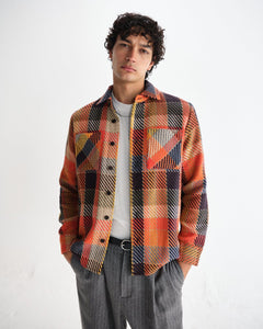 Wax London - Whiting Overshirt - Orange Multi Hemden Wax London