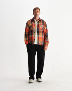 Wax London - Whiting Overshirt - Orange Multi Hemden Wax London