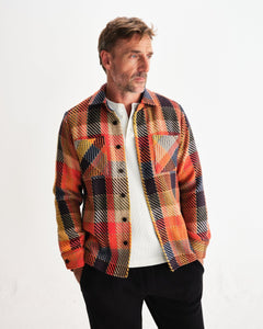 Wax London - Whiting Overshirt - Orange Multi Hemden Wax London