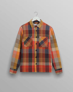 Wax London - Whiting Overshirt - Orange Multi Hemden Wax London