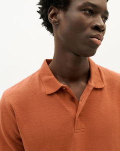 Thinking MU - Clay Red Hemp Polo - Clay Red Poloshirt Thinking MU